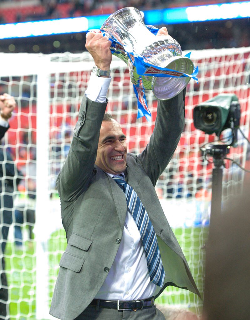 Roberto Martinez entraîneur Wigan Athletic gagne la FA Cup