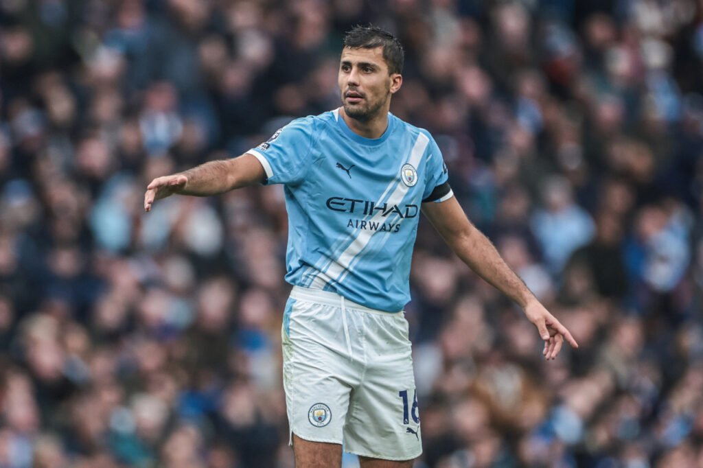 Rodri avec le maillot de Manchester City en Premier League