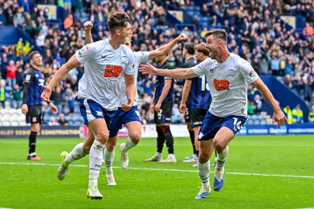 Preston North End célèbre un but en Championship